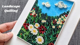 Step-by-step making my first ever LANDSCAPE quilling artwork.