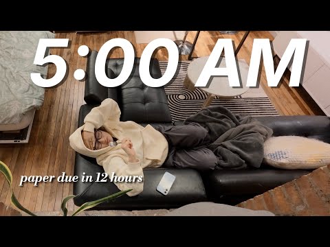 5AM finals study vlog | cramming a paper i ignored all break