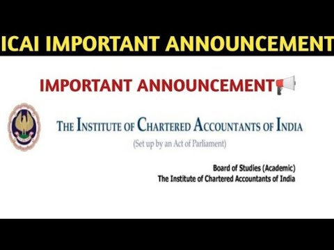 ICAI Important Announcement | Important for CA students |
