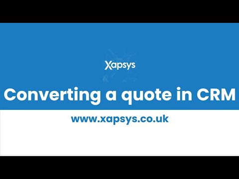 Converting a quote into a sales order in CRM
