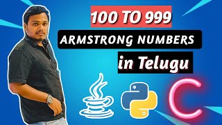 100 to 999 Java ARMSTRONG NUMBER PRINT by telugu programming tutorial learning successfully