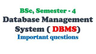 DBMS important questions  sem -4  #dbmseducare #DBMSimpquestions #DBMSsem4