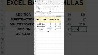 EXCEL basic formulas subscribe for more✨#excel #exceltips #exceltricks #viralshorts #foryou #tech
