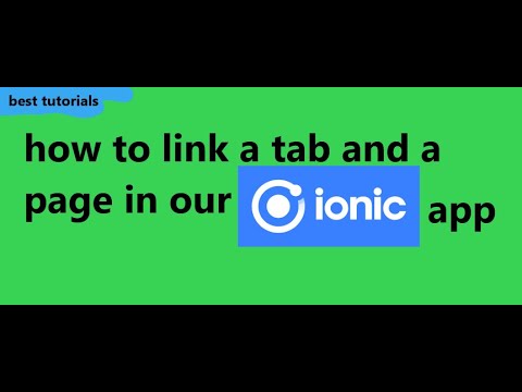how to link a tab and page in our ionic app | coding tutorial ionic | best tutorials