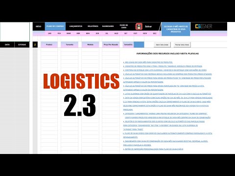 Planilha Logistics 2.3 para Gerenciamento de Loja de Roupas