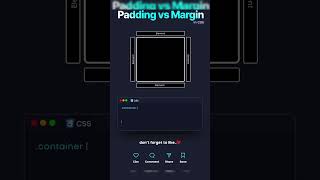 📐✨ CSS3 Basics: Padding vs Margin Explained! 💻🎨||#shorts #shortvideo #padding #margin #html5css3