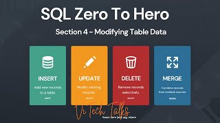 SQL Zero To Hero | Session-4 |  INSERT, UPDATE, DELETE & MERGE | DML| Modify Table Data Easily