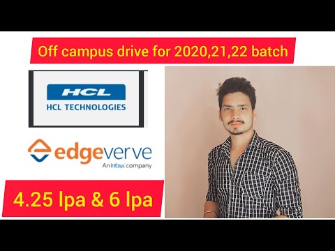 HCl tech and edgeverve off campus drive for the freshers batch 2020,21 and 22 #offcampusdrive #hcl