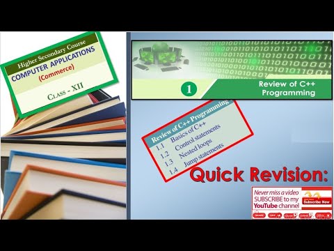 Quick Revision Notes: Chapter 1 Review of C++ Programming