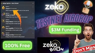 Zeko Testnet Airdrop | $3M Funding | ZekoBoom Testnet | New Testnet Airdrop