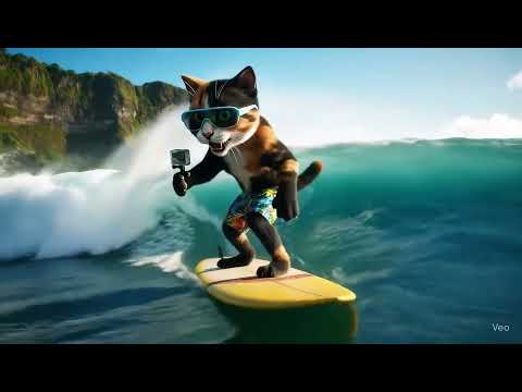 PEPPER THE SURFER CAT! #digitalautomation , #BuildWithAI, #NoCodeTools.