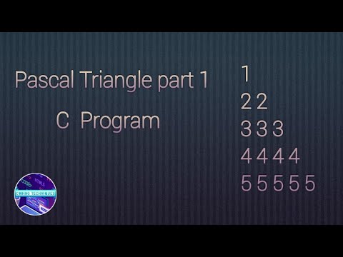 Pascal Triangle Design 1 #coding #programming #Clanguage #youtubevideo
