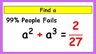 🔴A Nice Exponent Math Simplification | Find the Value Of a