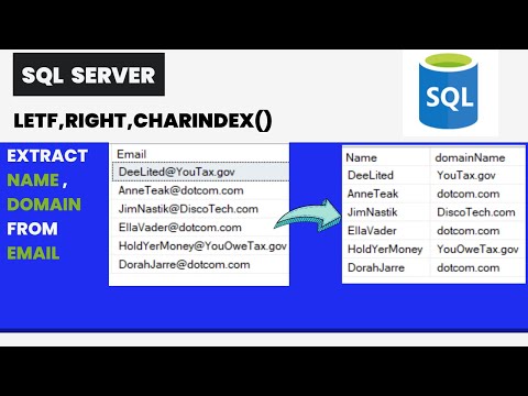 Extract Name and Domain From Email Address Using SQL   | Use of CHARINDEX()  | #sql #dataanalytics