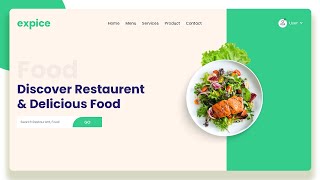 How To Make Food Website Design Using HTML & CSS | Food Landing Page Tutorial