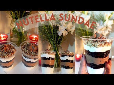 nutella sundae recipe | making the layers Nutella sundae at home | sundae recipe
