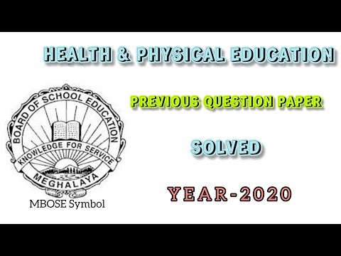 MBOSE Class 10th Health & Physical Education Solved,  Year-2020 | @doctor_sr_strange