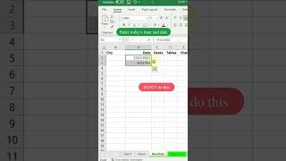 Today's date and time #excel #exceltips #exceltricks #sheetlibrary #finance #tutorials