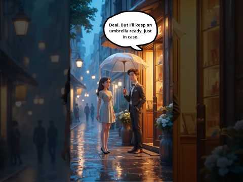 Stuck in the Rain ☔ | Asking a Stranger to Share an Umbrella | Daily English Conversation #shorts