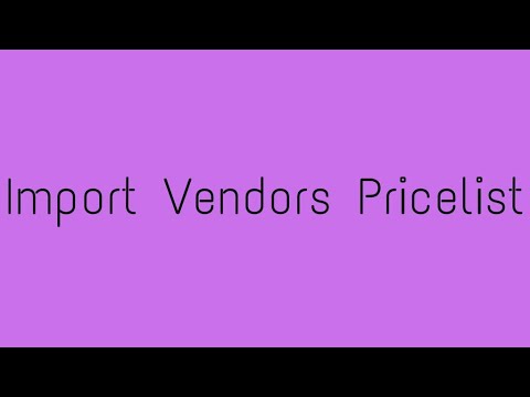 How to Import Vendors Pricelist in Odoo