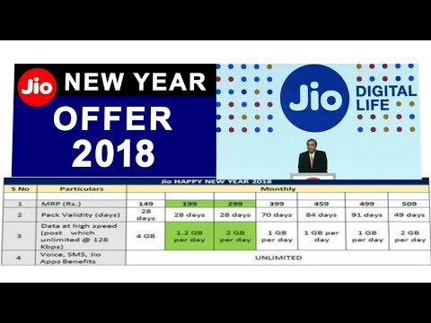 Reliance JIO Happy New Year OFFER 2018 | ₹199 & ₹299 New 4G Data Tariff Recharge | techqusestions