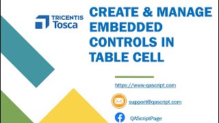 Tosca Tutorial | Lesson 45 - Creating & Handling Embedded Controls Inside Table | Table Control |