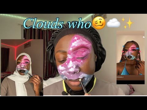 Clouds makeup look☁️✨|inspired look|chit chat|   #clouds