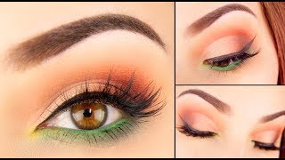Pop of Green! Half Cut Crease Eye Makeup Tutorial || KELLI MARISSA