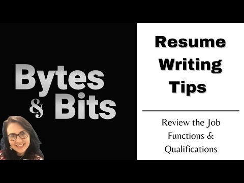 Resume Video Tips Video 6 - Tracking Job Functions and Qualifications