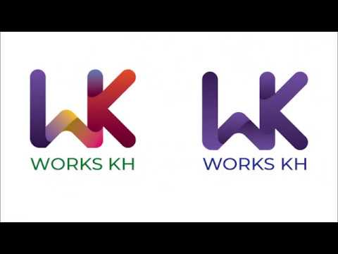 Design a text logo for a YouTube channel [Works KH Practice]