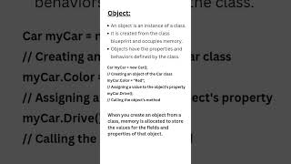 Class & Object in .net #dotnet #csharp #shortsfeed #shorts #ytshorts #yt #interviewquestions #oop