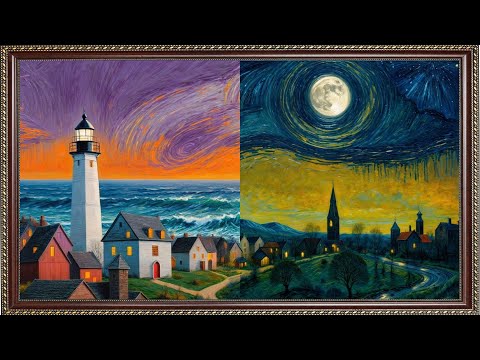 Day and Night 4K | Frame TV Art 4K Screen Saver | Oil Painting | Frame Studio 4K