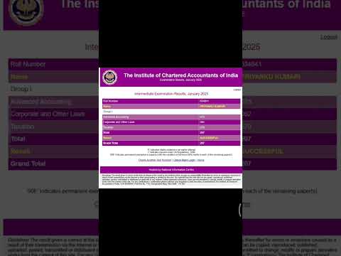 My CA Intermediate Group 1 Successful Result January 2025