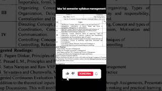 bba 1st semester syllabus of management ! #bba #bbasyllabus #shortsfeed #exam #bcacourse #onlinebba