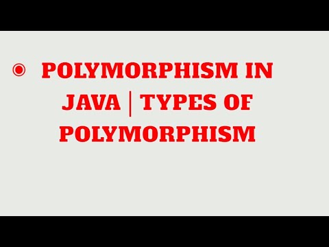Polymorphism | Types of polymorphism.