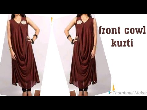 Beautiful designer front cowl kurti making | How to make cowl/draped kurti/dress |