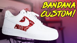 NIKE AIR FORCE 1 'BANDANA' CUSTOM TUTORIAL! (EASY)