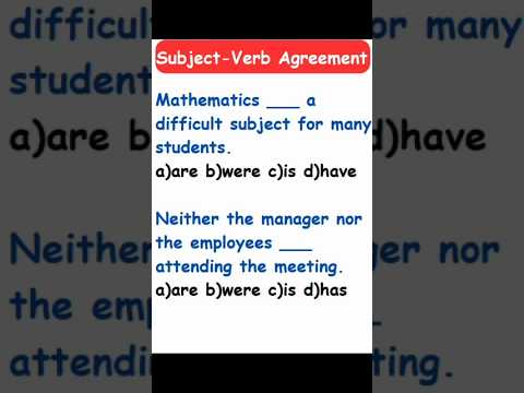 Subject Verb Agreement Exercise! Comment your answers.  #logifunda #subjectverbagreement