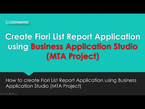 PART 3 - Create Fiori List Report Application in Business Application Studio (MTA Project)
