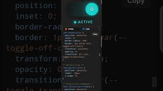 Active Toggle Button using Html CSS code #active #toggle #button #htmlcss #shorts