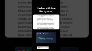 Navbar with Blur Background|| CSS Blur effect use #cssblur #css #html #viralshorts #shorts