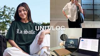 UNI VLOG · school desk tour, days at home, dlsu shoot, introvert struggles, quiet mornings and etc