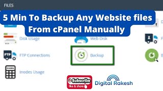 5 Min To Backup Any Website files From cPanel Manually | Cpanel backup | Digital Rakesh