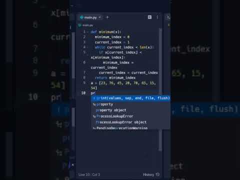 #66 -- Index of Minimum Value in a Python List #100daysofcode with #python #100 #shots