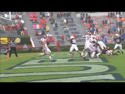 Auburn destroys Arkansas' Punter on Blocked Punt Touchdown