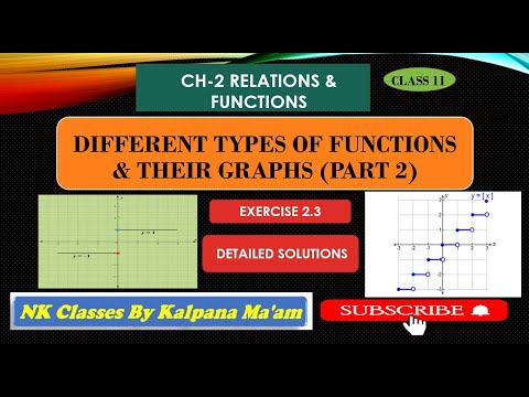 CLASS11#MATHEMATICS#RELATIONS&FUNCTIONS#TYPESOFFUNCTIONS(PART2)#GRAPHS#DOMAIN#RANGE#EXERCISE2.3#2025