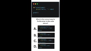 Python MCQ Challenge: Can You Fix This Common Function Error?