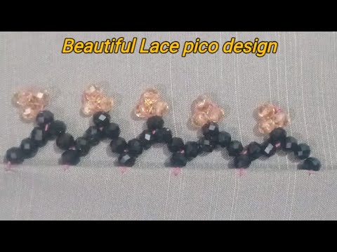 How to Make Lace Using Needle😍Needle Lace ♥️ Earrings using Pearls & Thread😍😍Hand Embroidery Border🌹