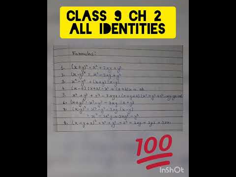 CLASS 9 CH 2 ALL IDENTITIES || #class9 #prachisharma