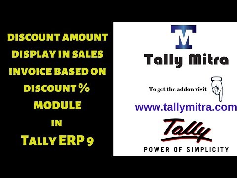 Tally Mitra | discount amount display in sale bill based on discount % Tally Add on | Tally ERP9